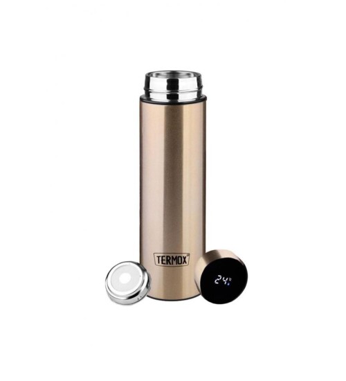 Sıcaklık Göstergeli Led Ekranlı Paslanmaz Çelik Gold Termos 500ml