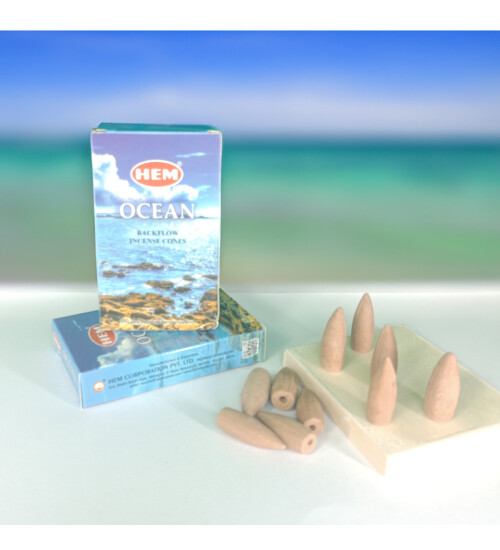 Okyanus (Ocean) Back Flow Cones Geri Akışlı Konik Tütsü Mumu 10lu Karbonsuz