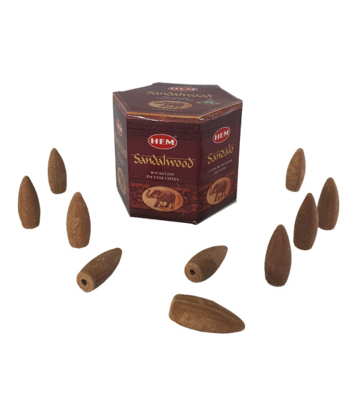 Sandal Ağacı (Sandalwood) Geri Akış Şelale 10lu Tütsü Mumu