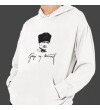 Atatürk Baskılı Kapşonlu Beyaz Unisex Sweatshirt HK2296