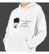 Atatürk Baskılı Kapşonlu Beyaz Unisex Sweatshirt HK2299