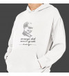 Kişiye Özel Atatürk Baskılı Cepli, Kapşonlu Beyaz Unisex Sweatshirt HK2292