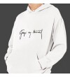 Gazi Mustafa Kemal Baskılı Kapşonlu Beyaz Unisex Sweatshirt HK2294