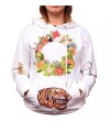 Kişiye Özel Baskılı Kapşonlu Beyaz Unisex Sweatshirt