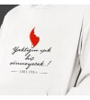 10 Kasım Özel Baskılı Kapşonlu Beyaz Unisex Sweatshirt HK2295