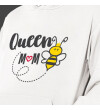 Anneler Günü Queen Mom Baskılı Kapşonlu Beyaz Unisex Sweatshirt HK2623