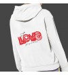 Kişiye Özel Love Temalı Sevgiliye Özel Kapşonlu Beyaz Unisex Sweatshirt HK2519