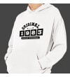 Kişiye Özel Tarih Baskılı Kapşonlu Beyaz Unisex Sweatshirt HK2359