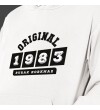 Kişiye Özel Tarih Baskılı Kapşonlu Beyaz Unisex Sweatshirt HK2359