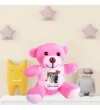 Kişiye Özel Fotoğraf Baskılı Peluş Pembe Ayı Love You HK2442