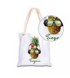 Kişiye Özel İsim Baskılı Ananas Temalı Bez Kol Çantası 40x40 cm HK2432